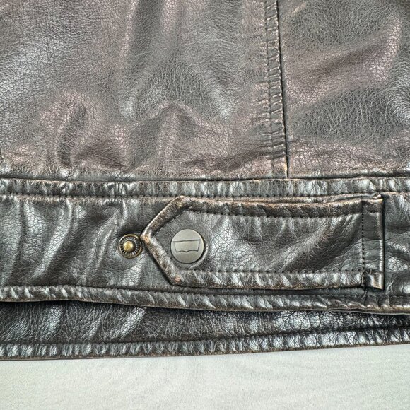 Levi’s Men's Faux Leather Trucker Jacket L - Picture 13 of 15